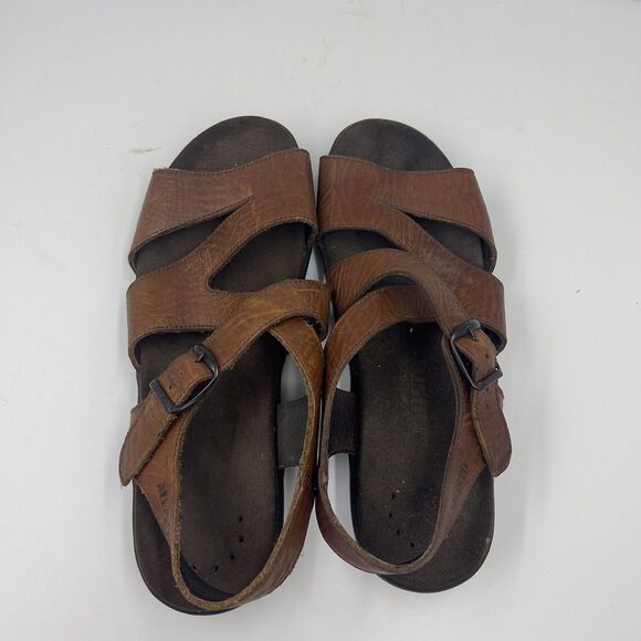 Mephisto Textured Brown Leather Straps Open Toe Sandals Women’s EU 38 US Size 6 - Picture 5 of 7